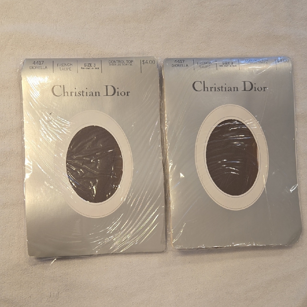 Christian Dior Diorella Hosiery Set (2) - French Taupe - NIB SEALED RARE Vtg